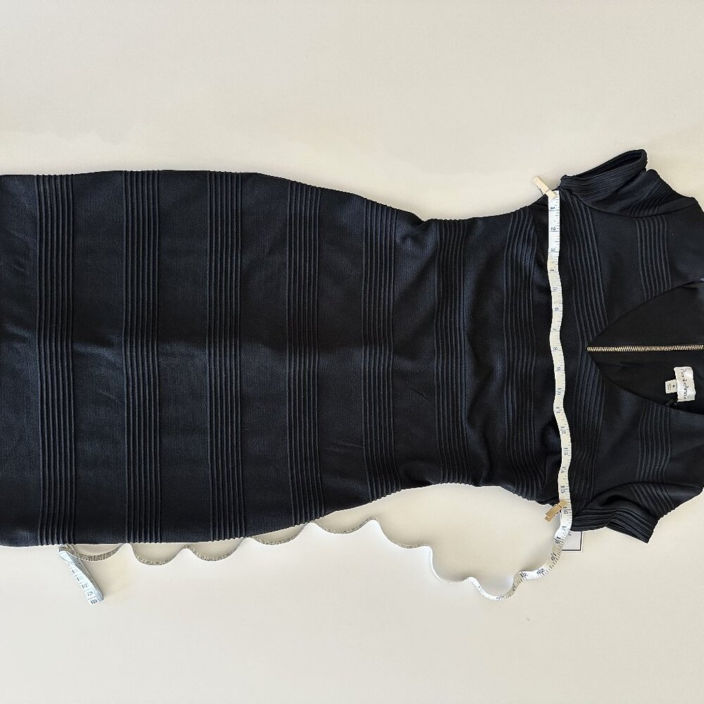 New With Tags Premier Amour Black Dress Zipper V Neck Size 4 Small - Picture 7 of 9